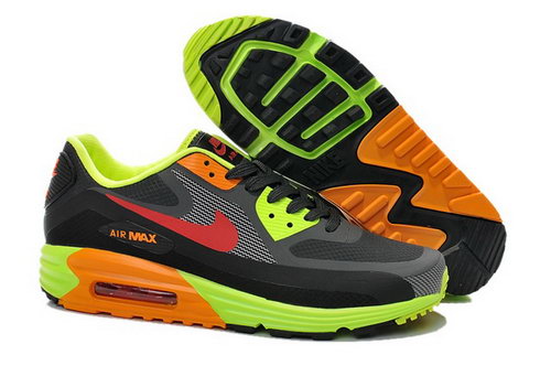 Nike Air Max Lunar 90 Waterproof Wr Mens Shoes Gray Orange Green Red Hot Reduced